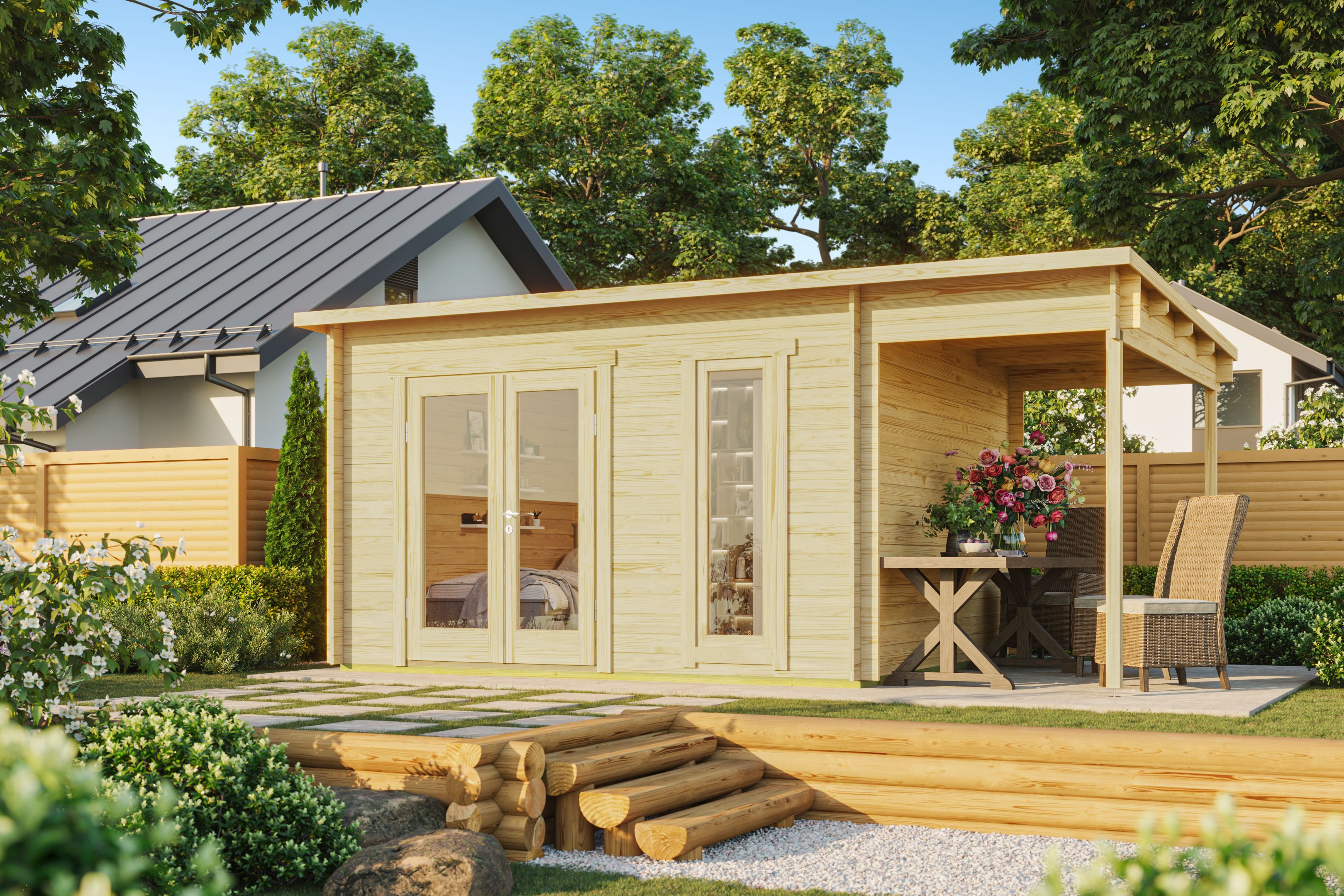 25% reduziert! 5 × 3 m | Pultdach Gartenlounge Mali 28 A Unkategorisiert online kaufen