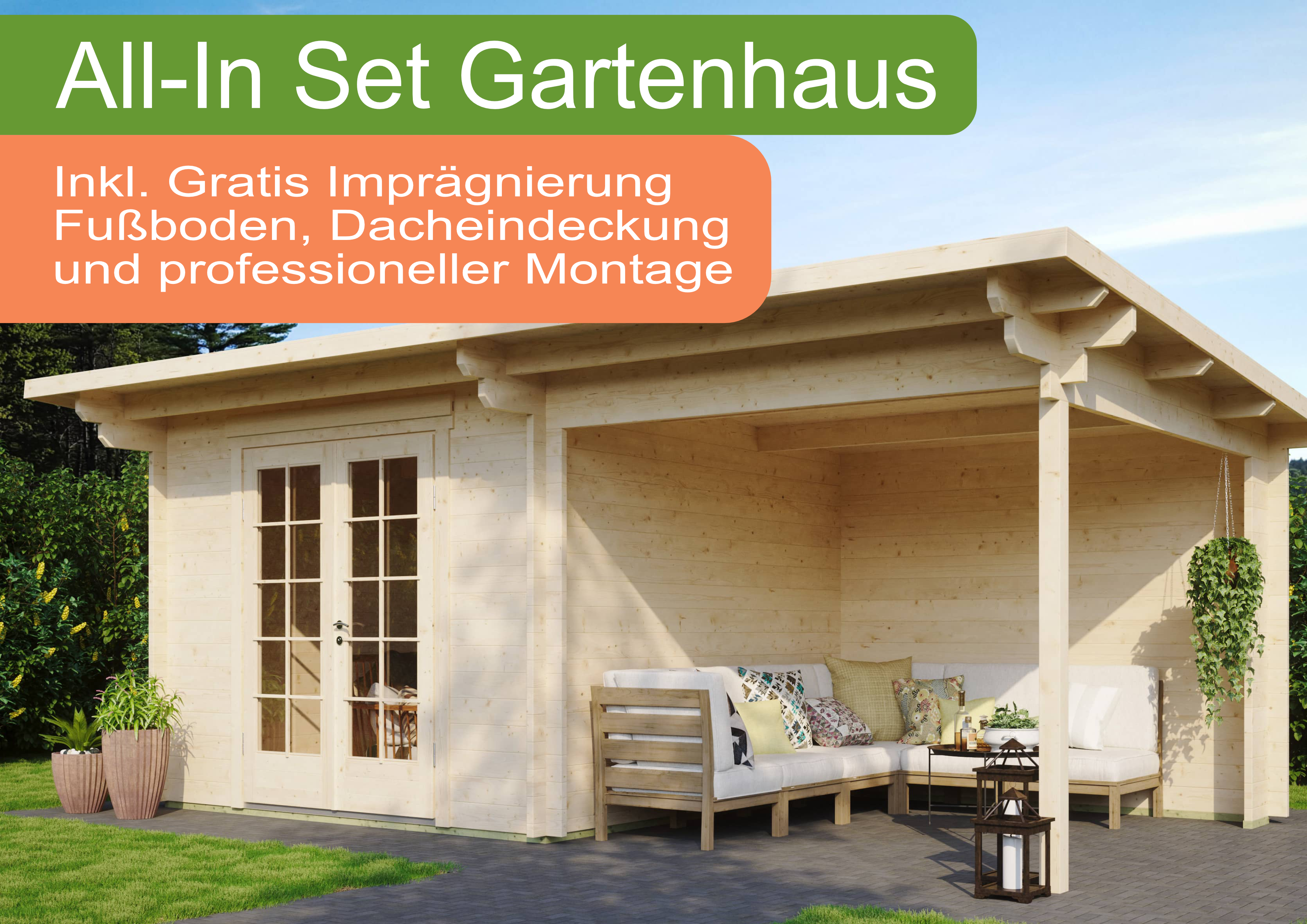 26% Discount! All-In Gartenlounge mit Terrasse inkl. Montage (wahl 6x4m Unkategorisiert online kaufen