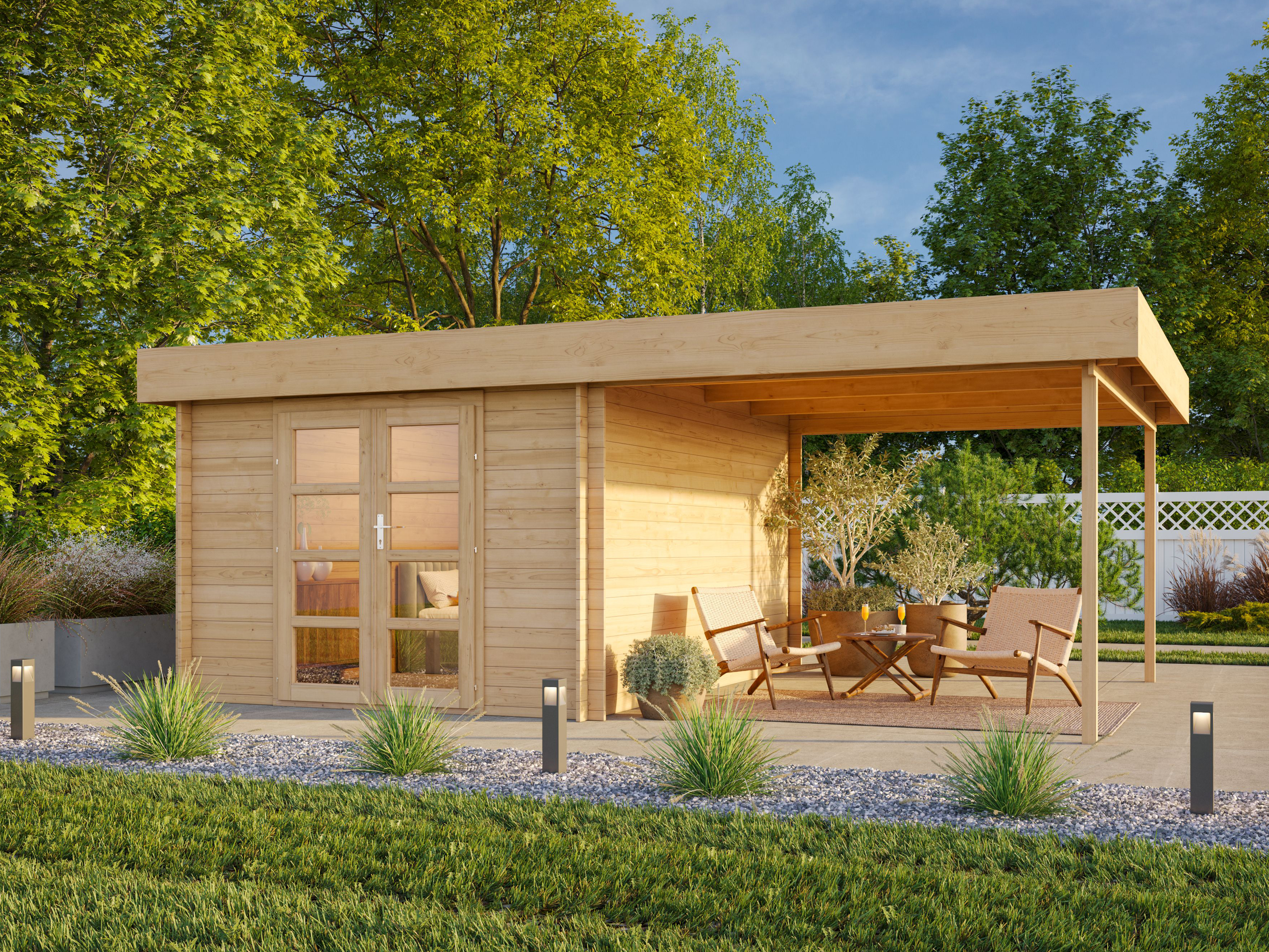 26% Discount! Fjordholz Flachdach Gartenlounge Modell Felix 28 6x3m Unkategorisiert Produktbild