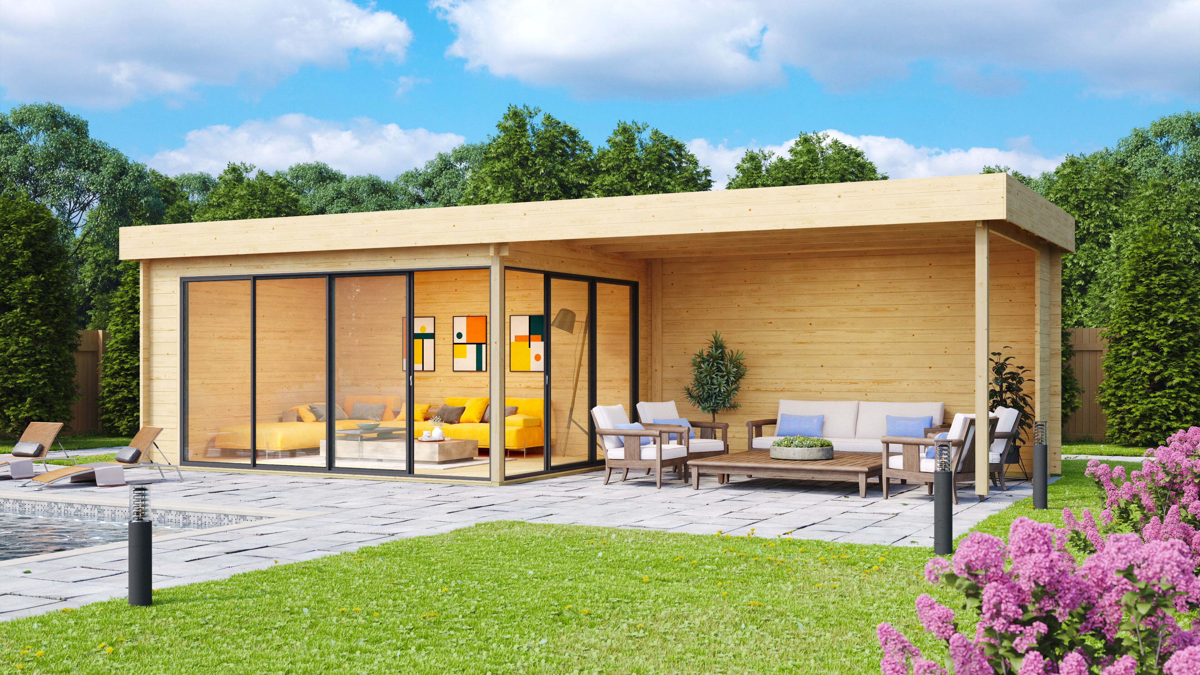 26% Discount! Fjordholz Gartenhaus Alu Concept 44 A mit Anbau 8x4m Unkategorisiert online kaufen