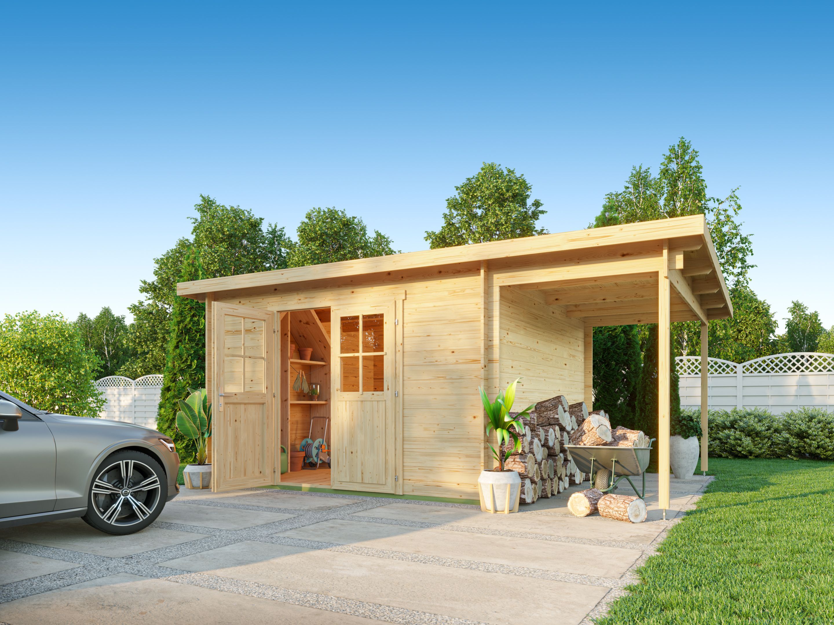 26% Discount! Fjordholz Pultdach Gartenlounge Modell Ezra 5G 5x4m Unkategorisiert online kaufen