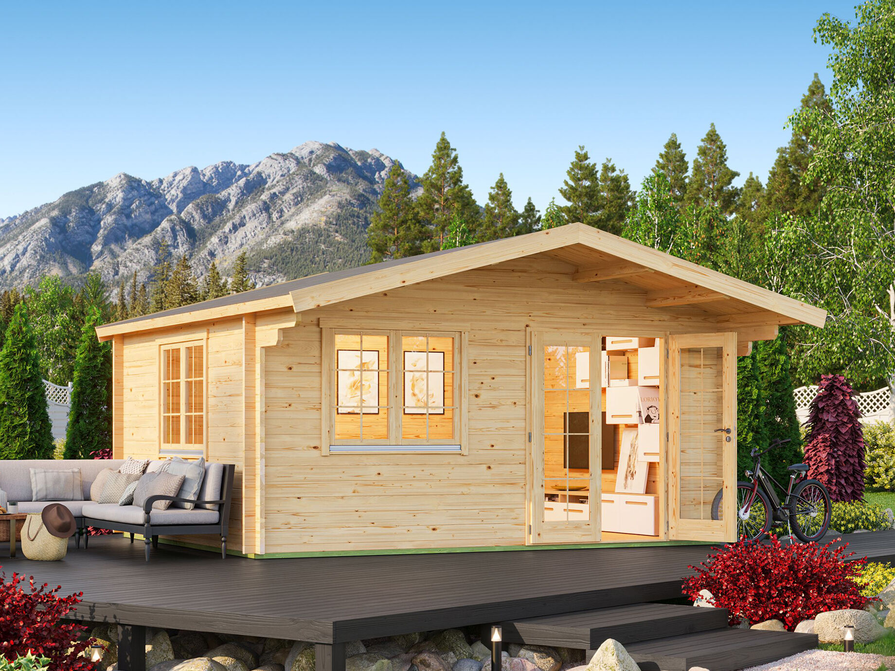 26% Discount! Fjordholz Satteldach Gartenlounge Modell Valerie 44 5x4m Unkategorisiert online kaufen