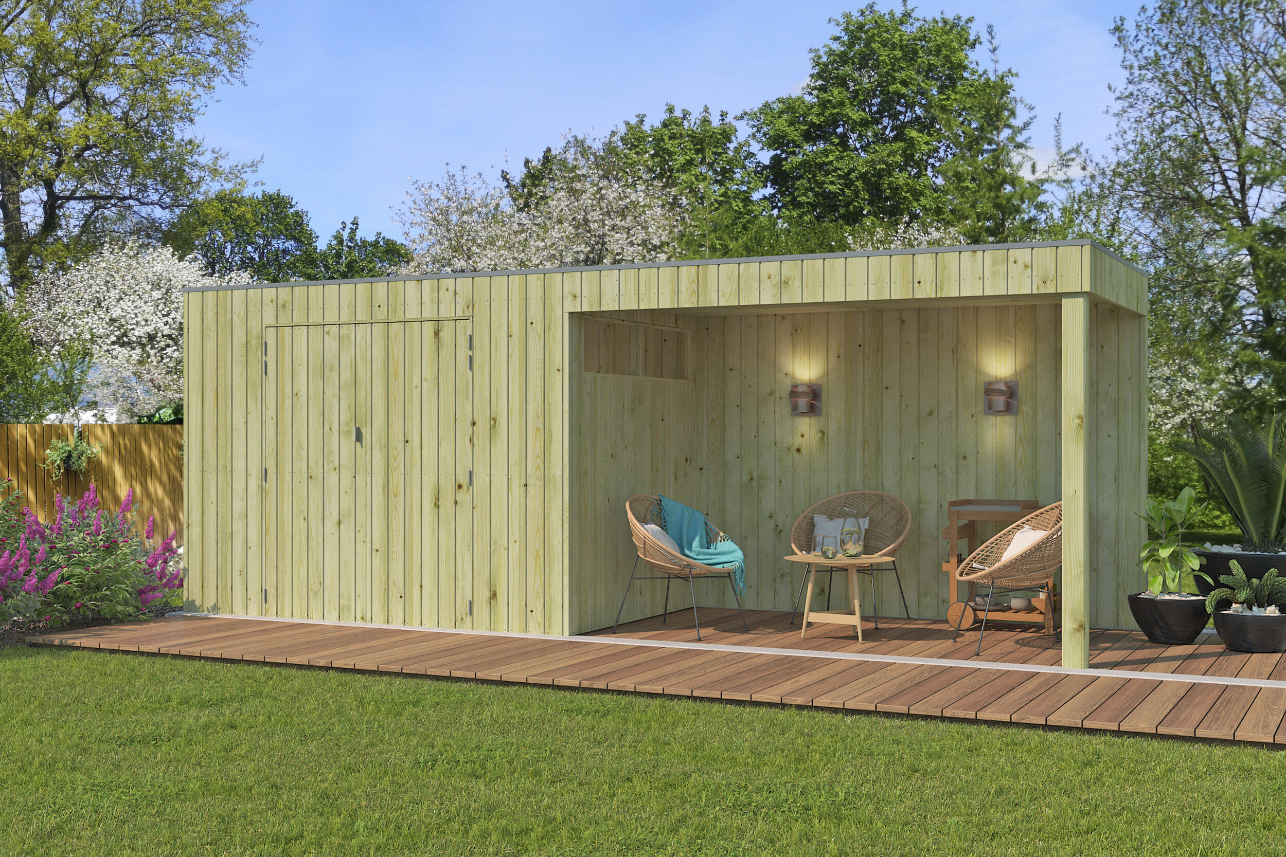 26% Discount! Gartenlounge Modell QBV-Line 5,90 m² + 300 cm Anbau 6x4m Unkategorisiert online kaufen