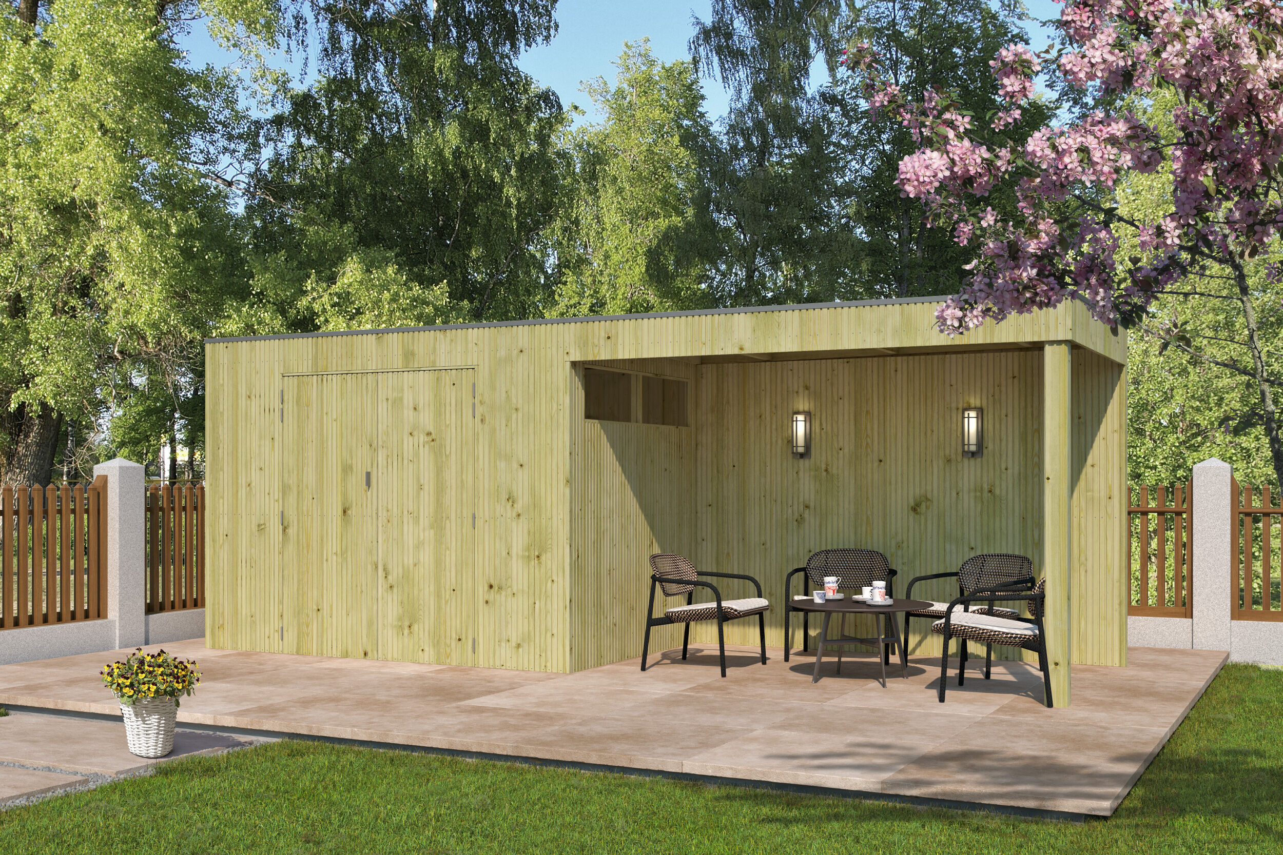 26% Discount! Gartenlounge Modell QBV3-Line 5,90 m² + 300 cm Anbau 6x4m Unkategorisiert online kaufen