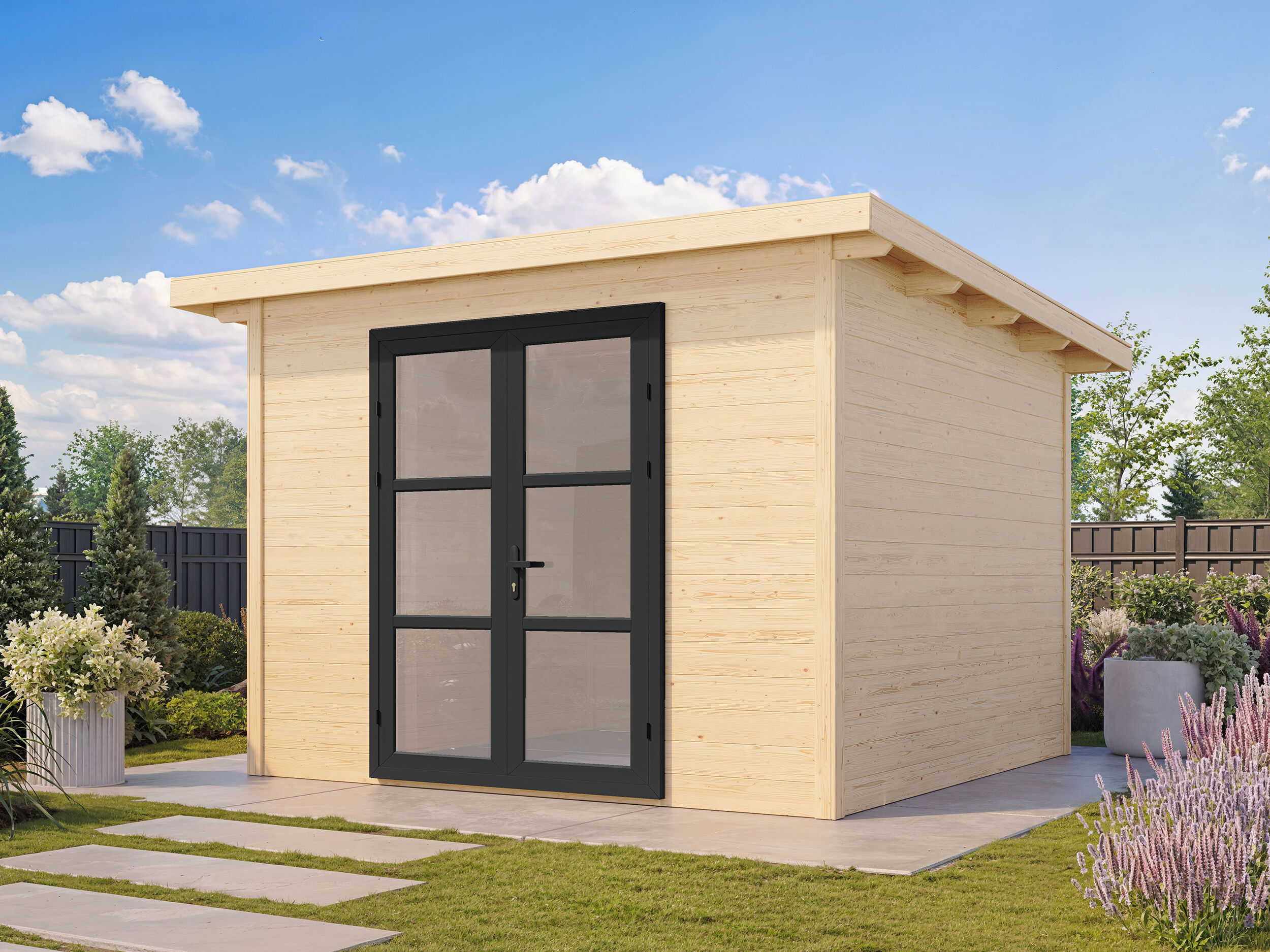 26% reduziert! 3 × 3 m | Gartenlounge Alu Line 28-A | modern | Pultdach | winterfest Unkategorisiert online kaufen