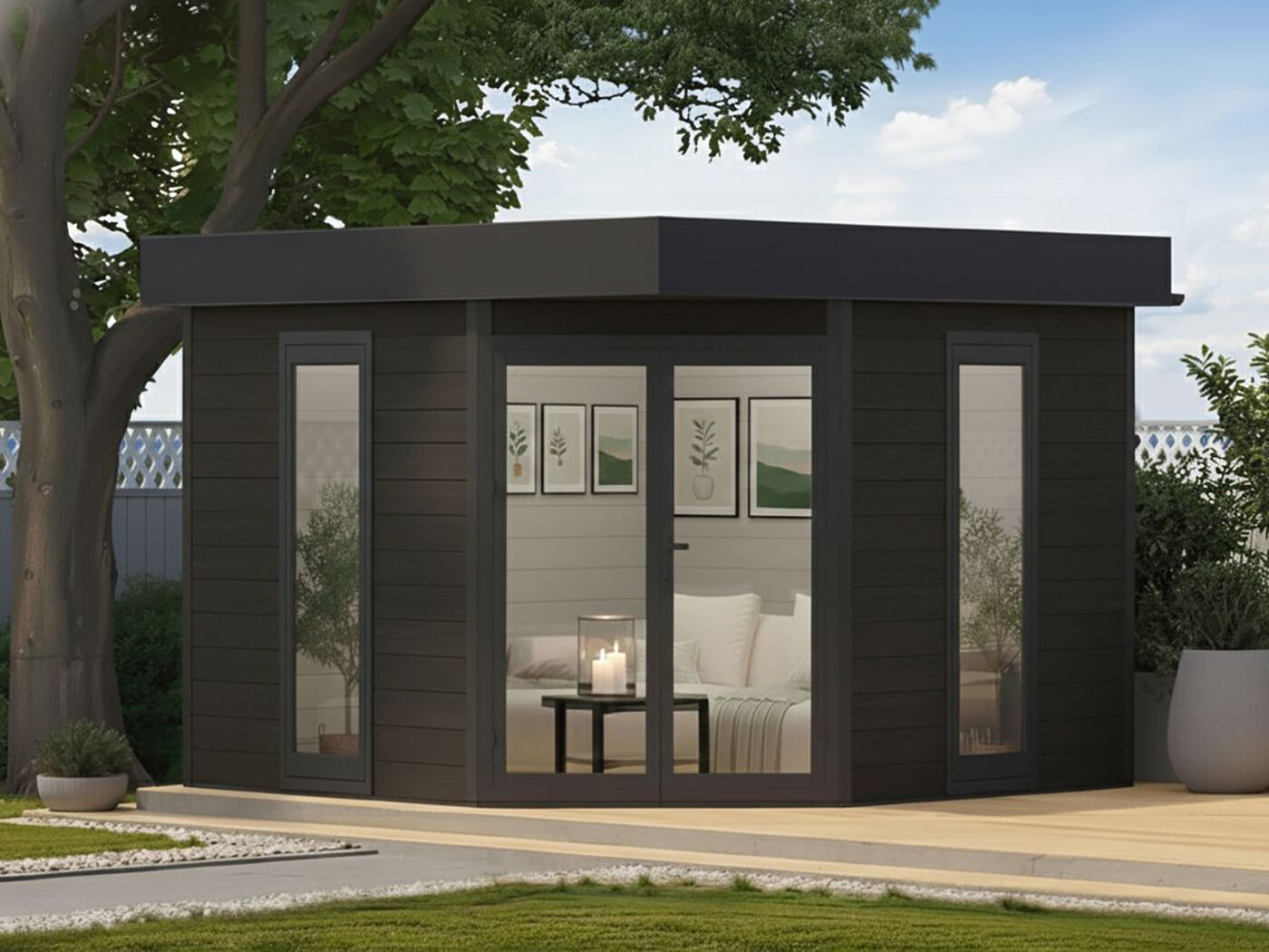 26% reduziert! 3 × 3 m | WPC 5-Eck Gartenlounge Style Modern Unkategorisiert online kaufen