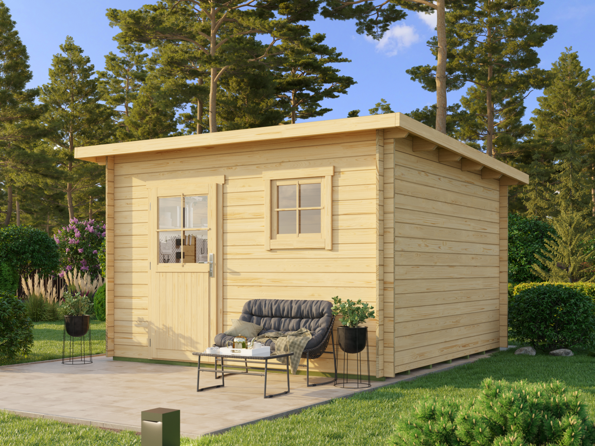 26% reduziert! 4 × 3 m | Pultdach Gartenlounge Ezra 5B Unkategorisiert online kaufen