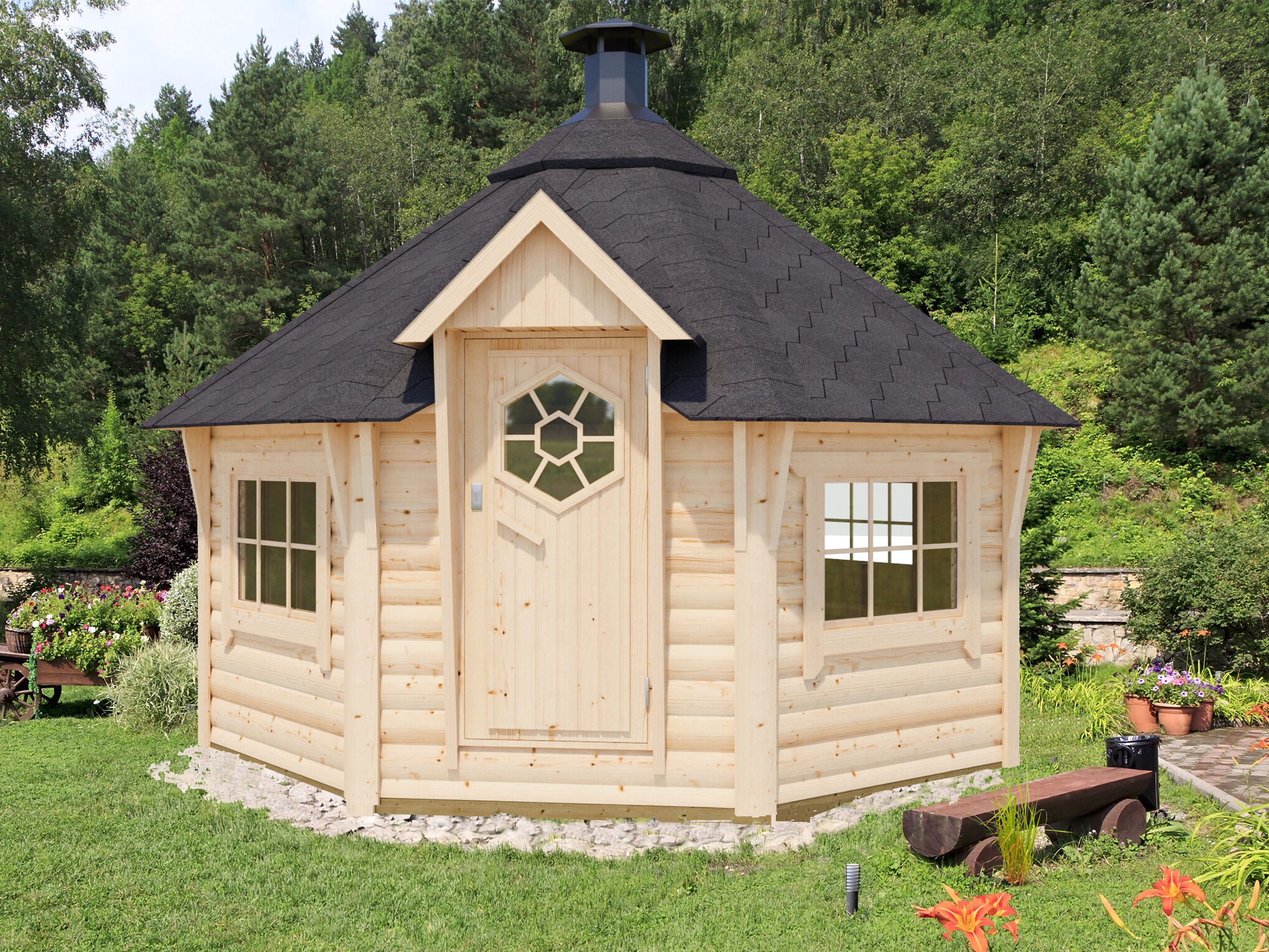 26% reduziert! 4 × 4 m | 8-Eck Grillkota Lasse 12,0m² DeLu Unkategorisiert online kaufen