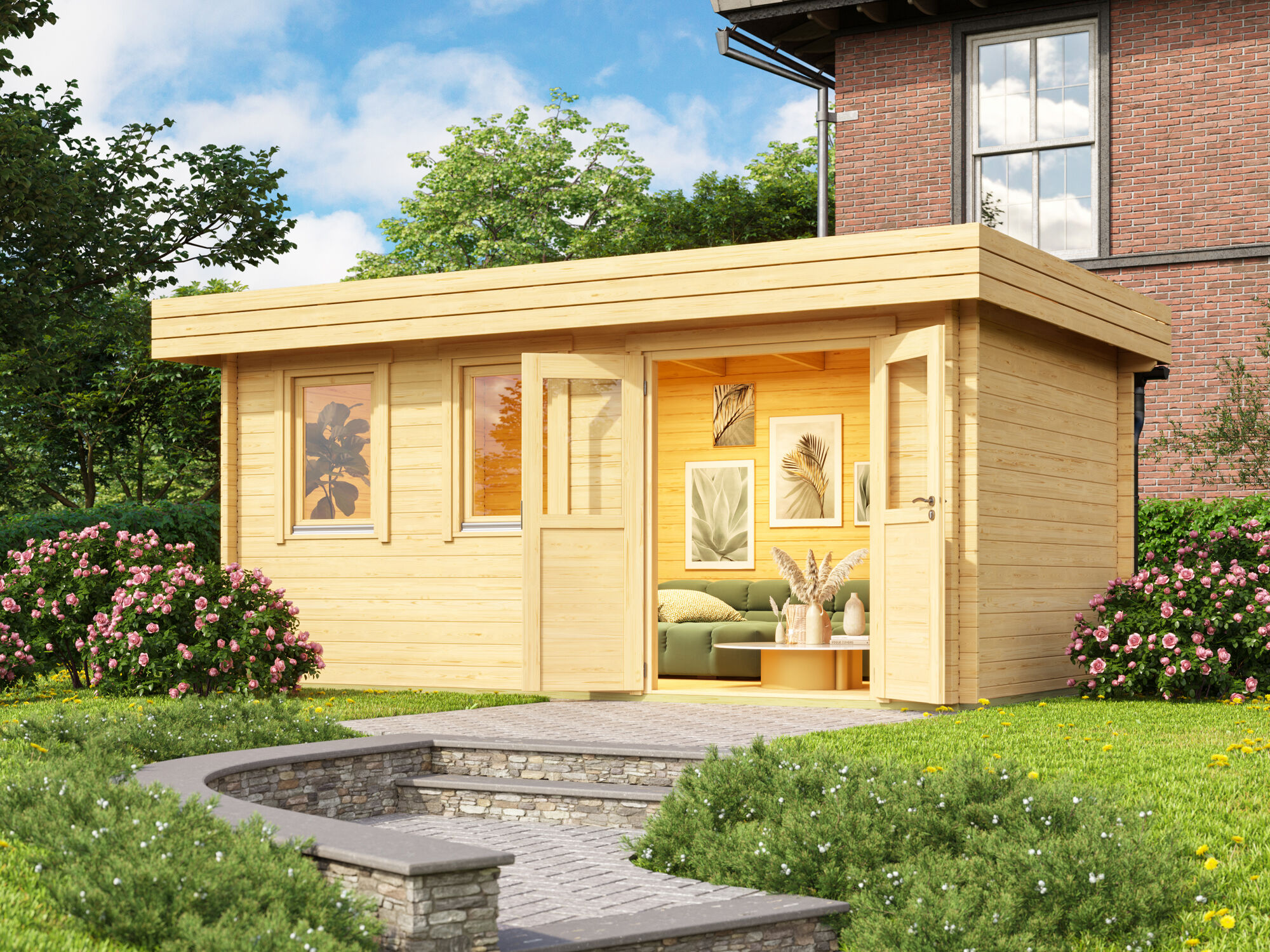 26% reduziert! 5 × 3 m | Gartenlounge Miriam 44 B Classic | Flachdach | modern | winterfest Unkategorisiert online kaufen