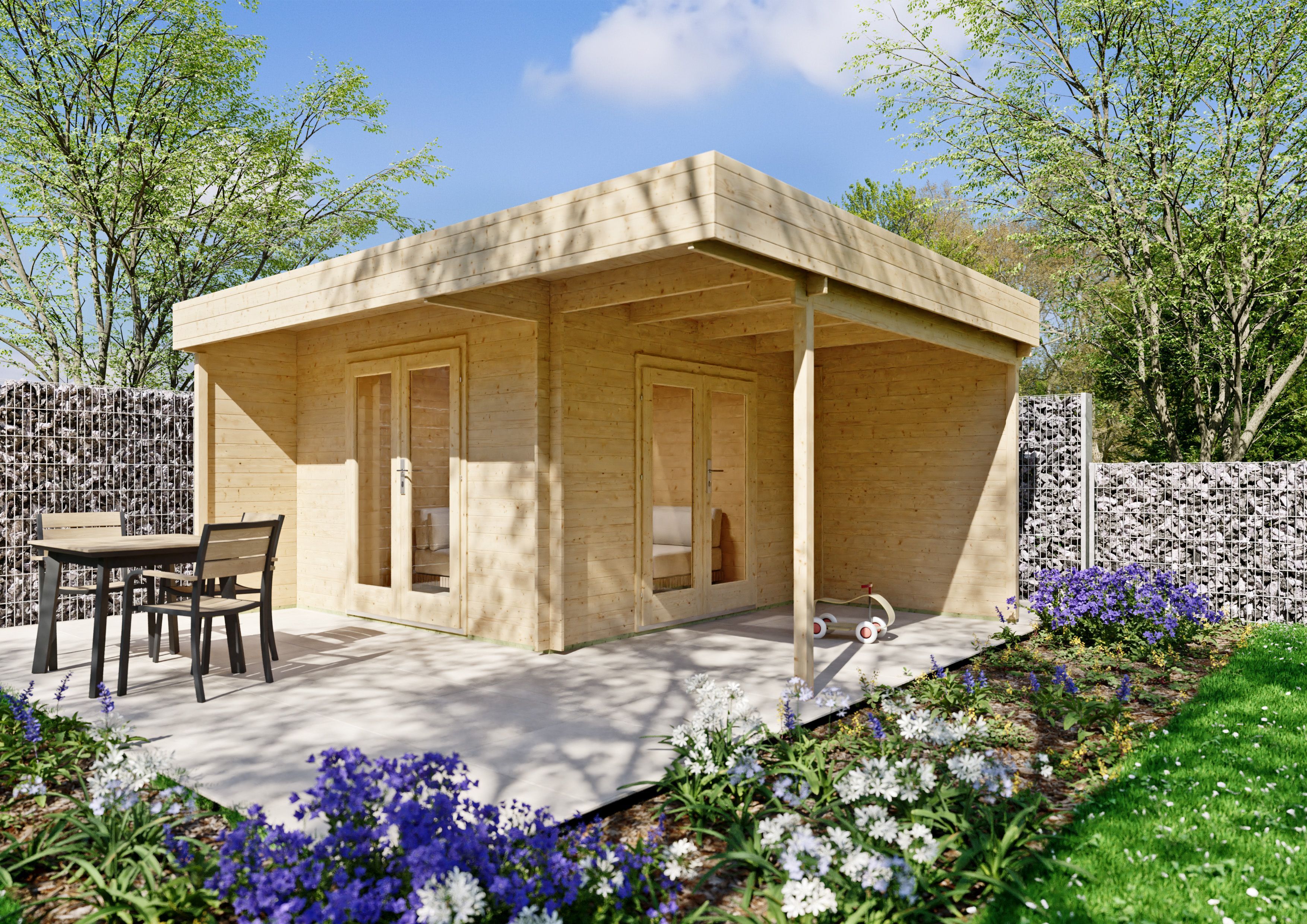 26% reduziert! 5 × 4 m | Flachdach Gartenlounge Aaron 28 | Vordach | modern Unkategorisiert online kaufen
