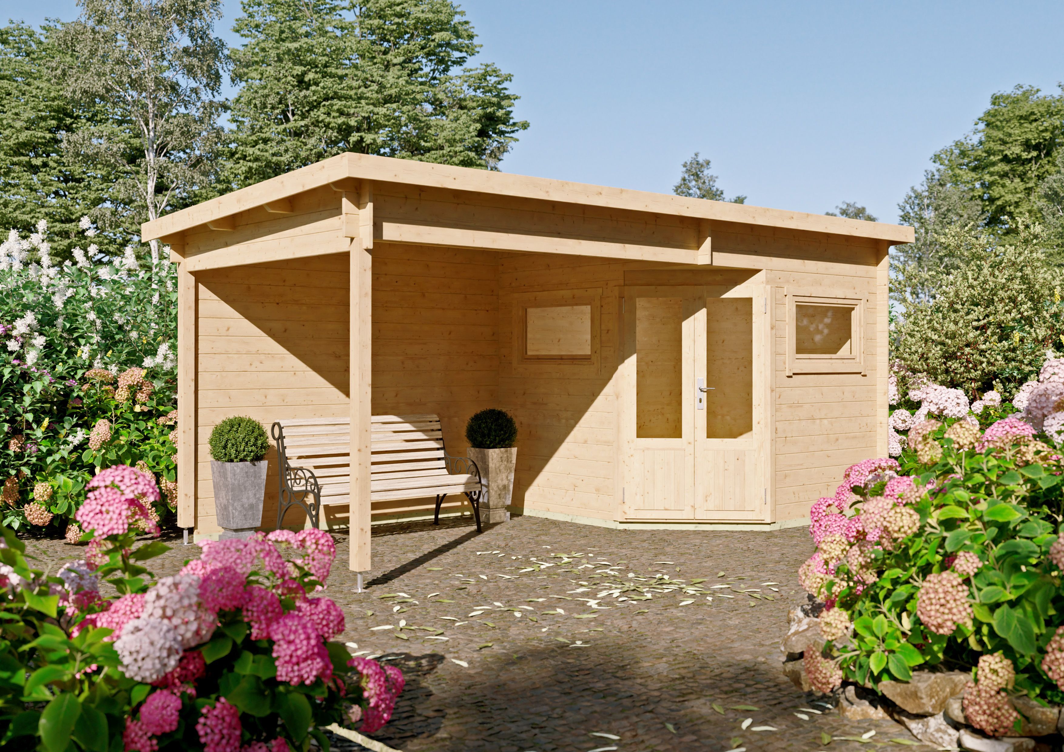 26% reduziert! 6 × 3 m | 5-Eck Gartenlounge Leva 2C | Anbau Unkategorisiert online kaufen