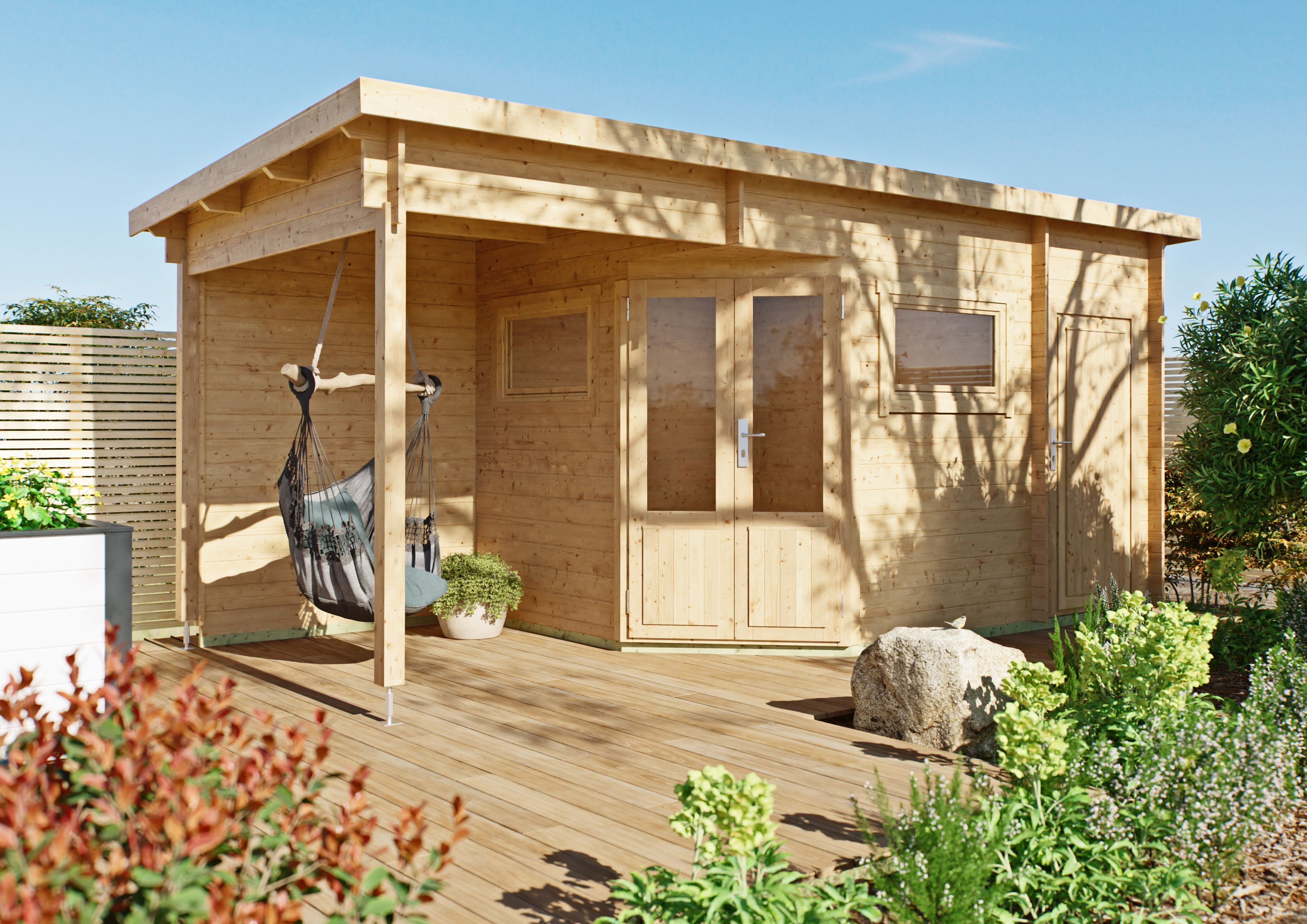 26% reduziert! 6 × 3 m | 5-Eck Gartenlounge Leva 2E | Anbau Unkategorisiert online kaufen
