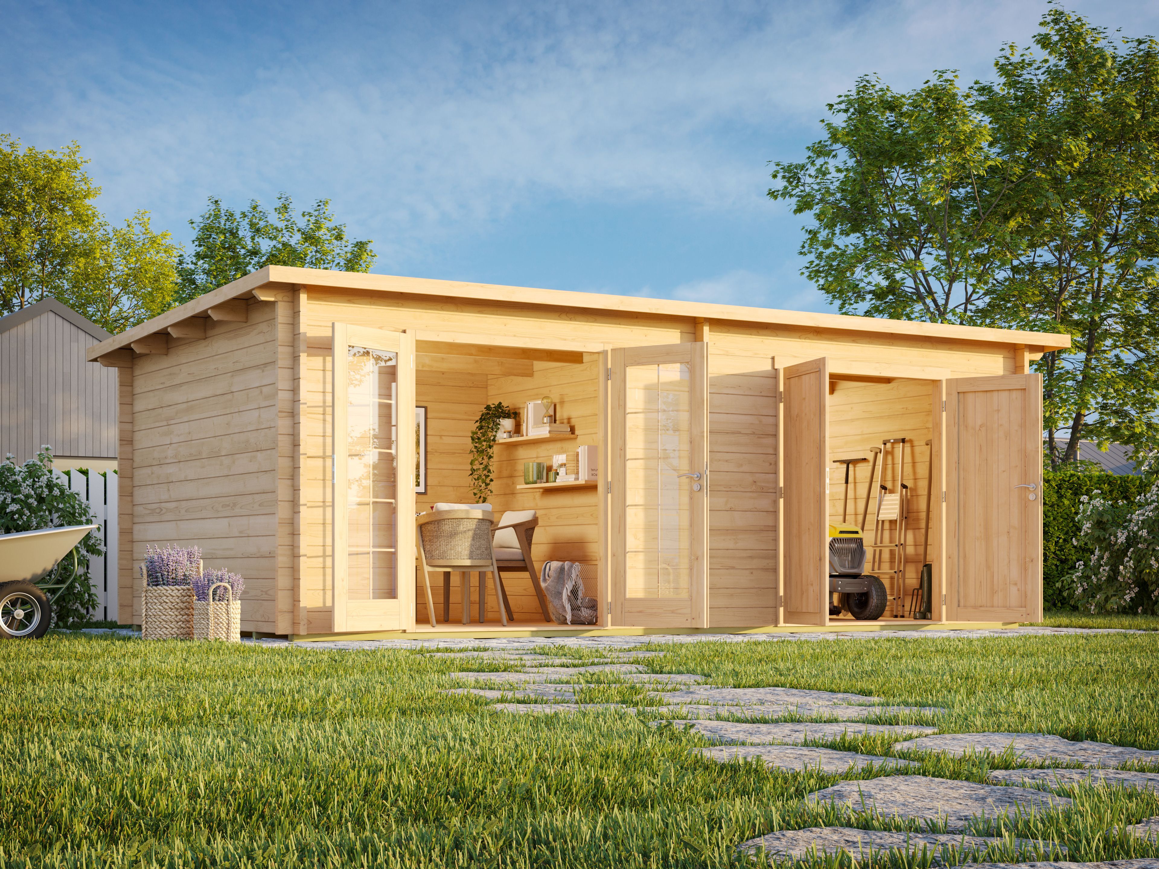 26% reduziert! 6 × 3 m | Pultdach Gartenlounge Ezra 6P | klassisch Unkategorisiert online kaufen