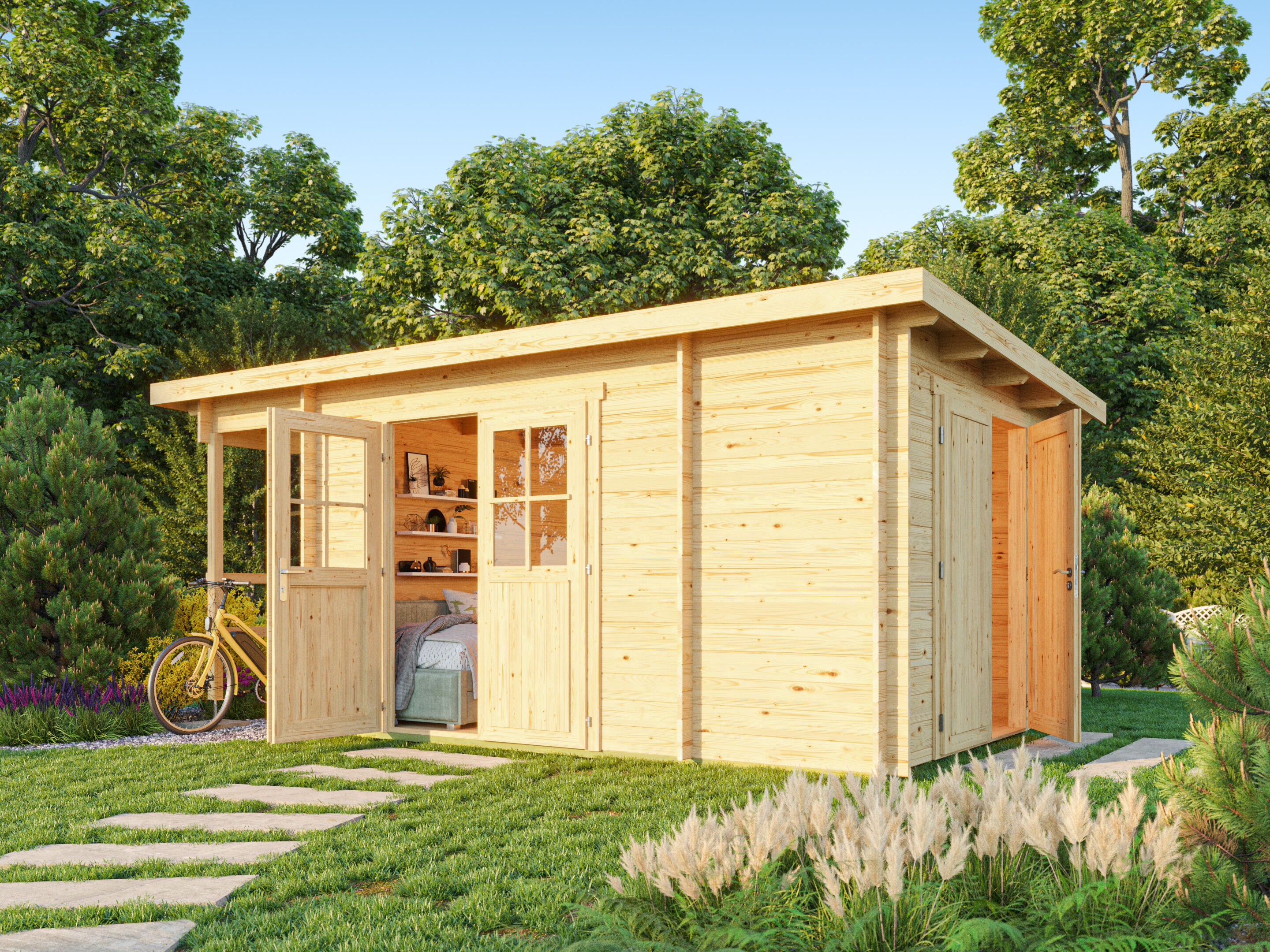 26% reduziert! 6 × 4 m | Pultdach Gartenlounge Ezra 3K Unkategorisiert online kaufen