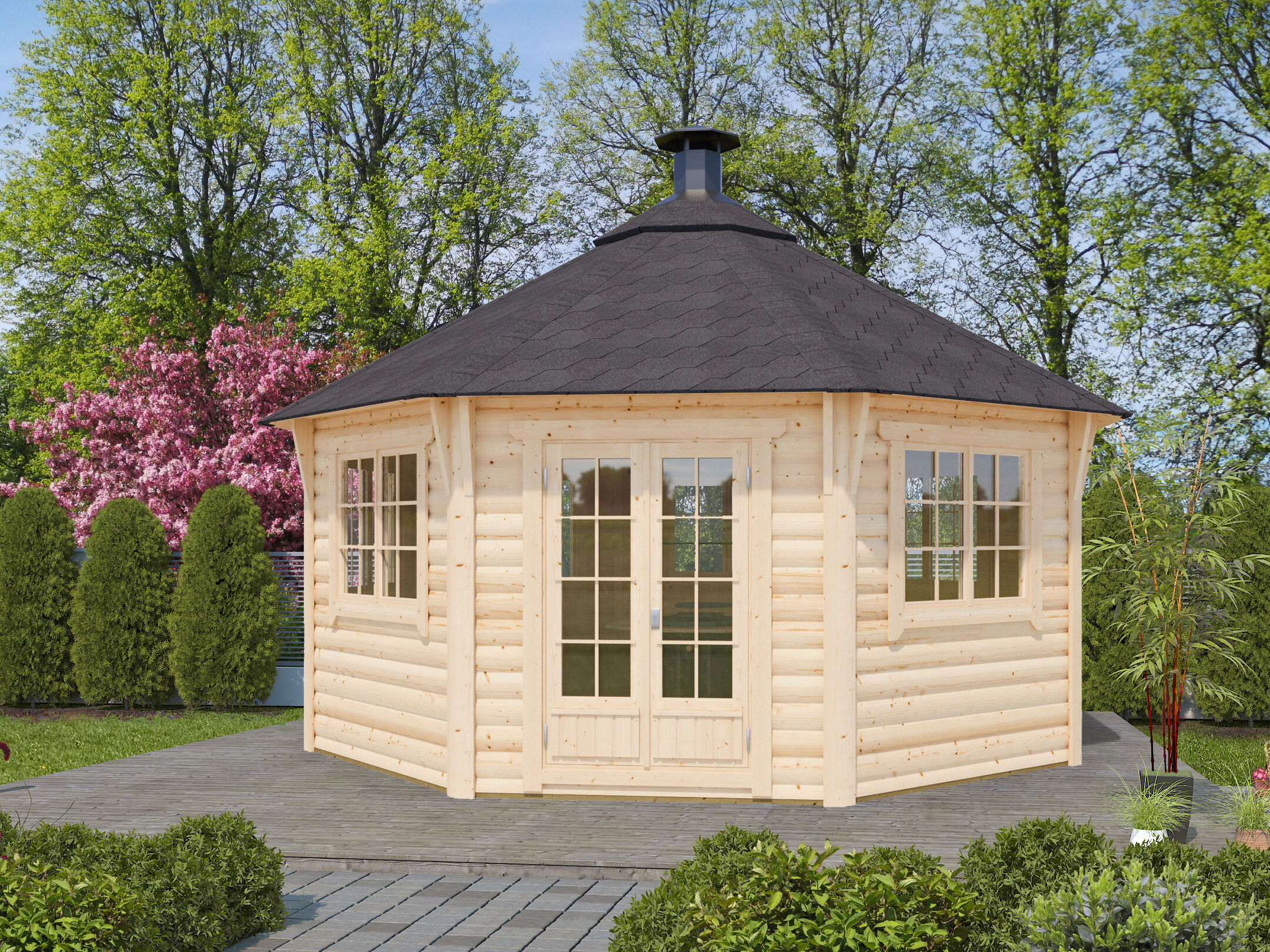 26% reduziert! 8-Eck Grillpavillon Gunnar 17m² Unkategorisiert online kaufen