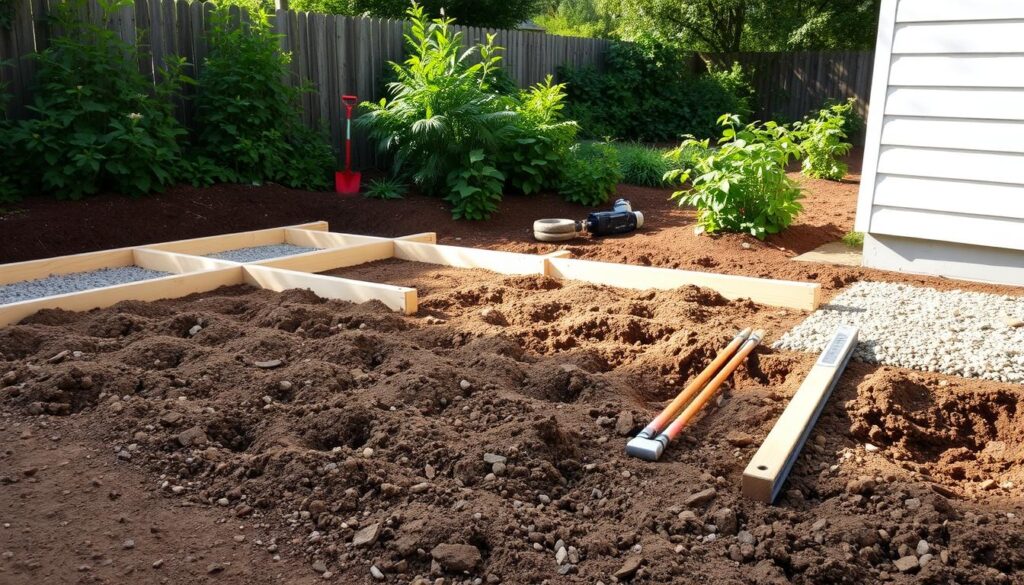 Gartenhaus Unterkonstruktion Bodenvorbereitung