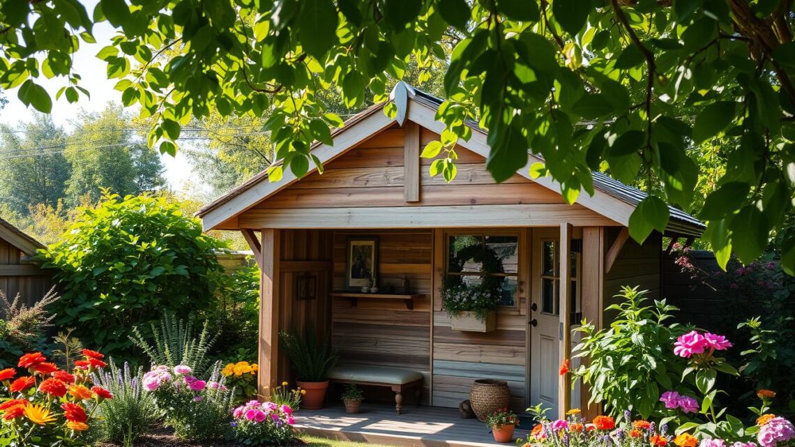 Gartenhaus mit Vordach – Inspiration für Ihren Garten