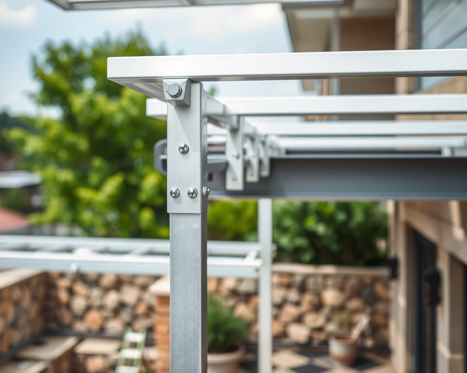 Aluminium-Terrassendach Installation