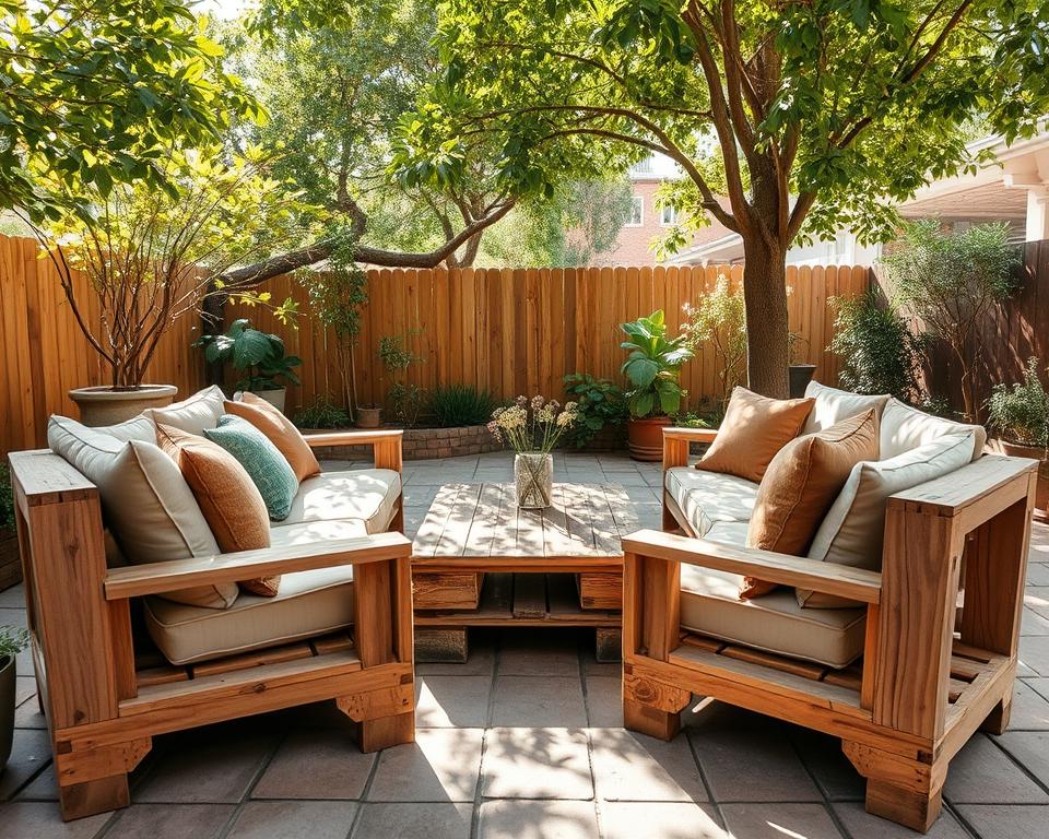 Gemütliche Gartenmöbel aus Paletten