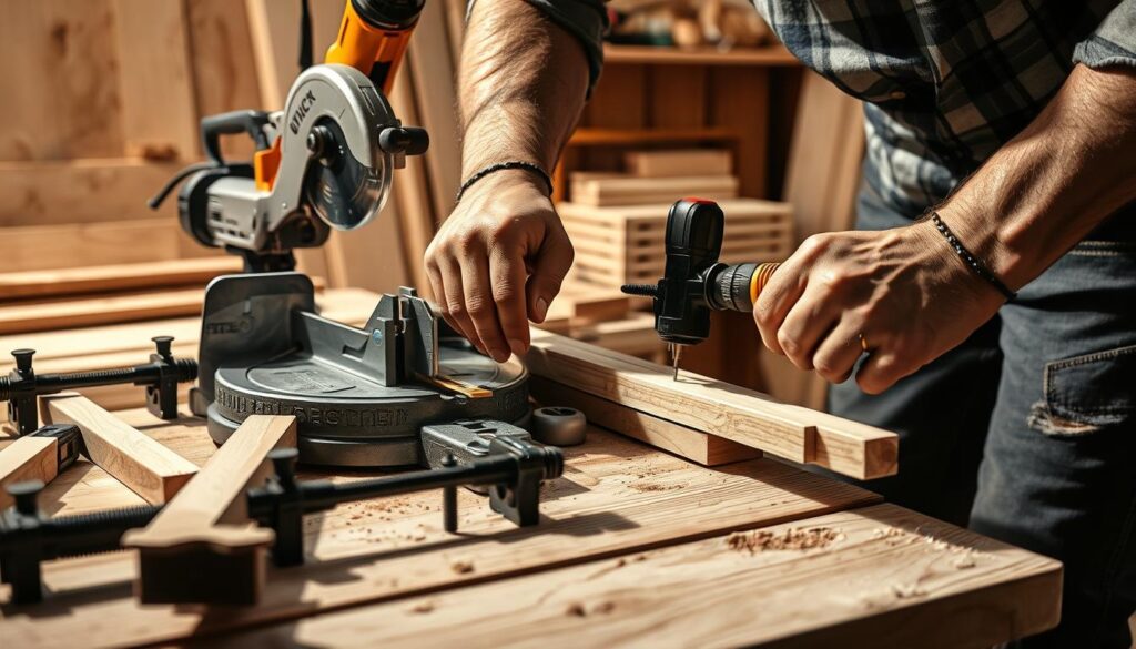 Holzzuschnitt und Vorbohren