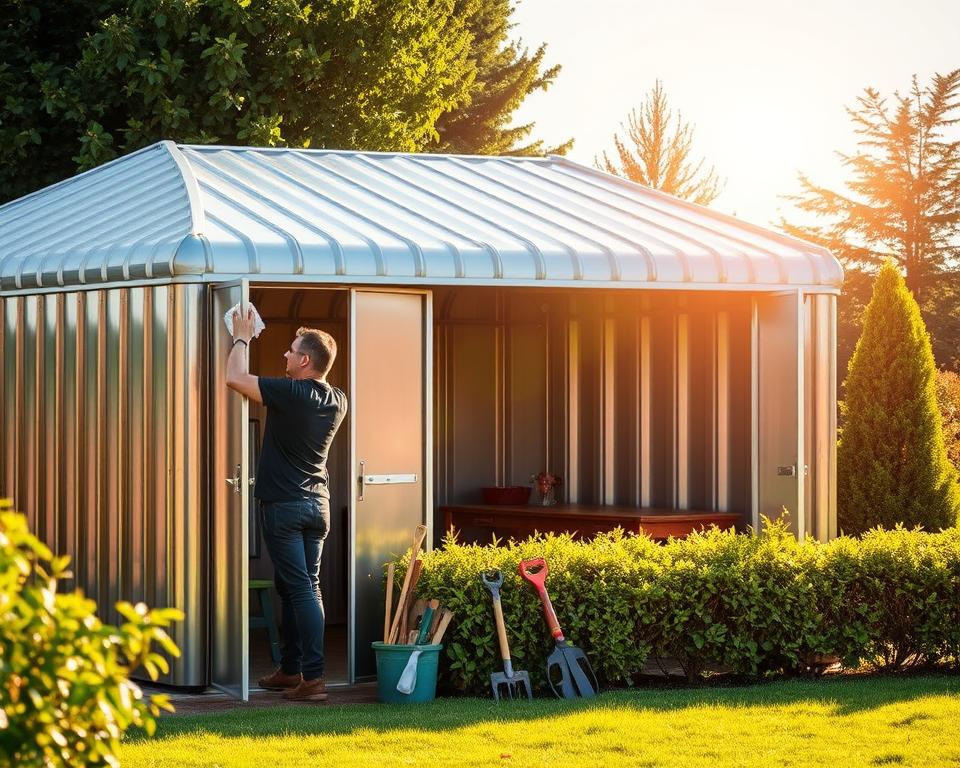 Pflege Metall Gartenhaus