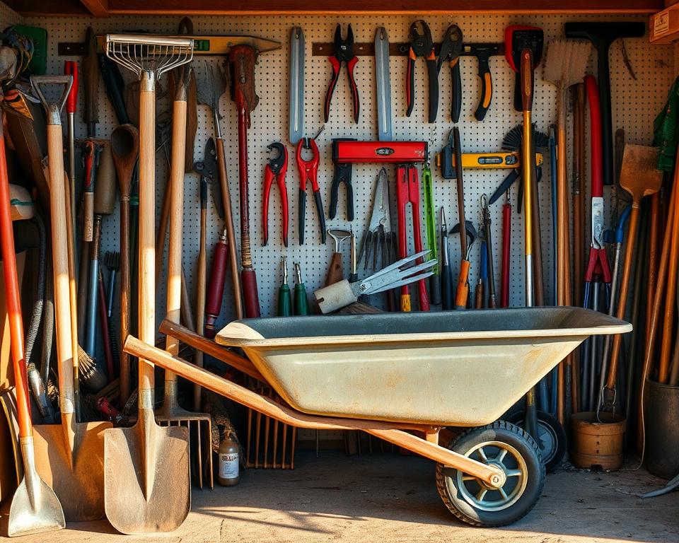 Werkzeuge für die Gartenbegradigung