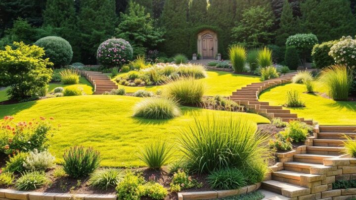 Wie kann ich ein Gefälle im Garten ausgleichen?