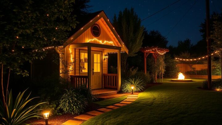 Beleuchtung rund um das Gartenhaus: Tipps & Ideen