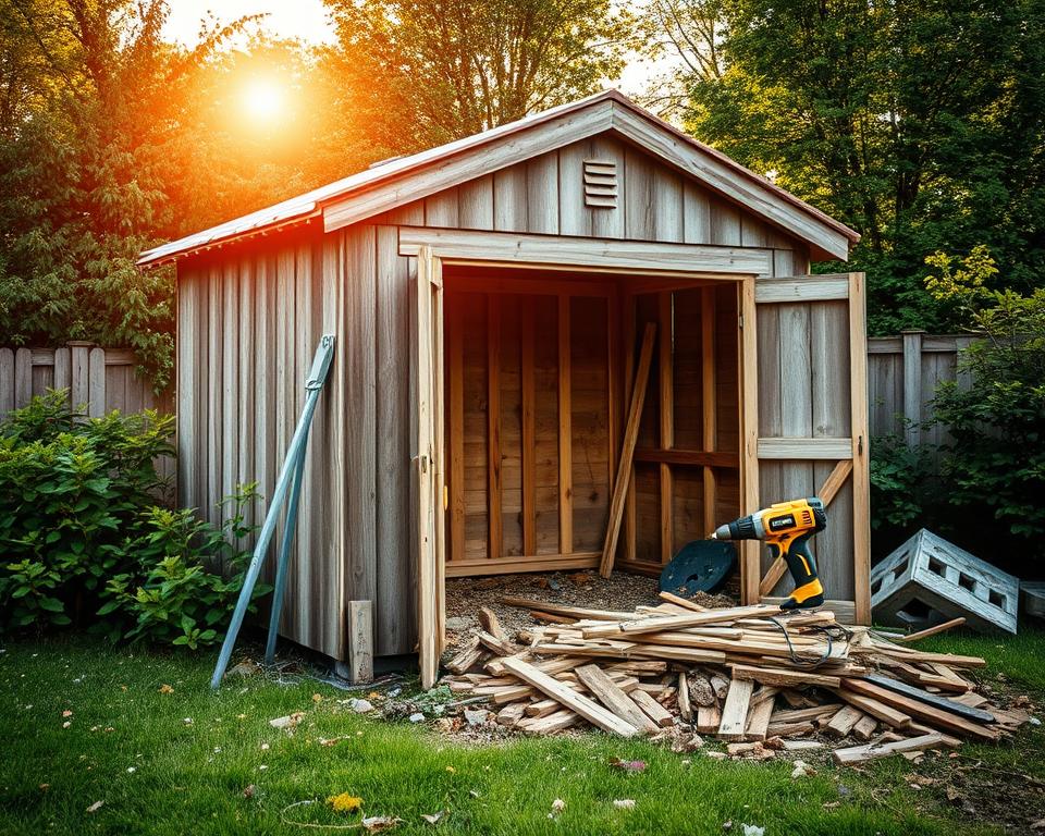 DIY-Abbau eines Gartenhauses