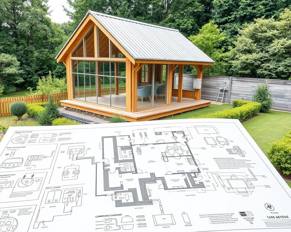 Planung Gartenhaus mit Strom- und Wasseranschlüssen