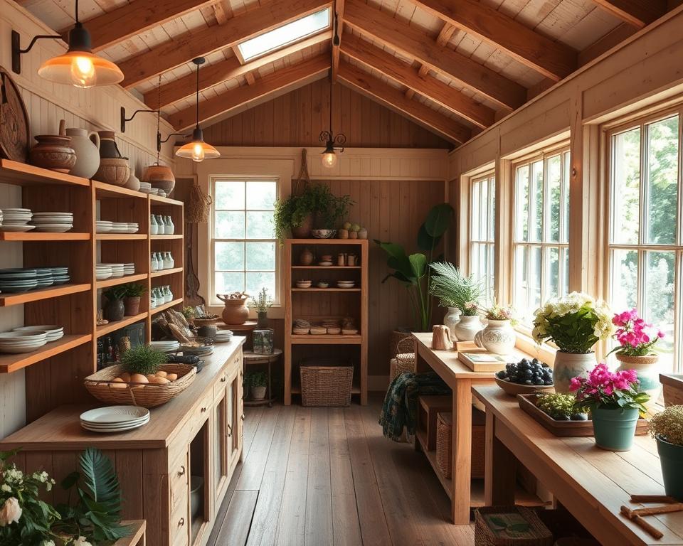 Verkaufsraum im Gartenhaus gestalten