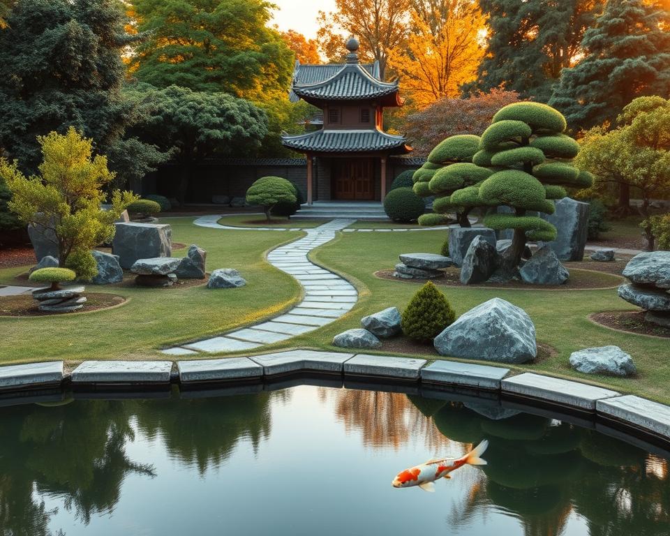 Asiatischer Gartenplan Vorbereitung