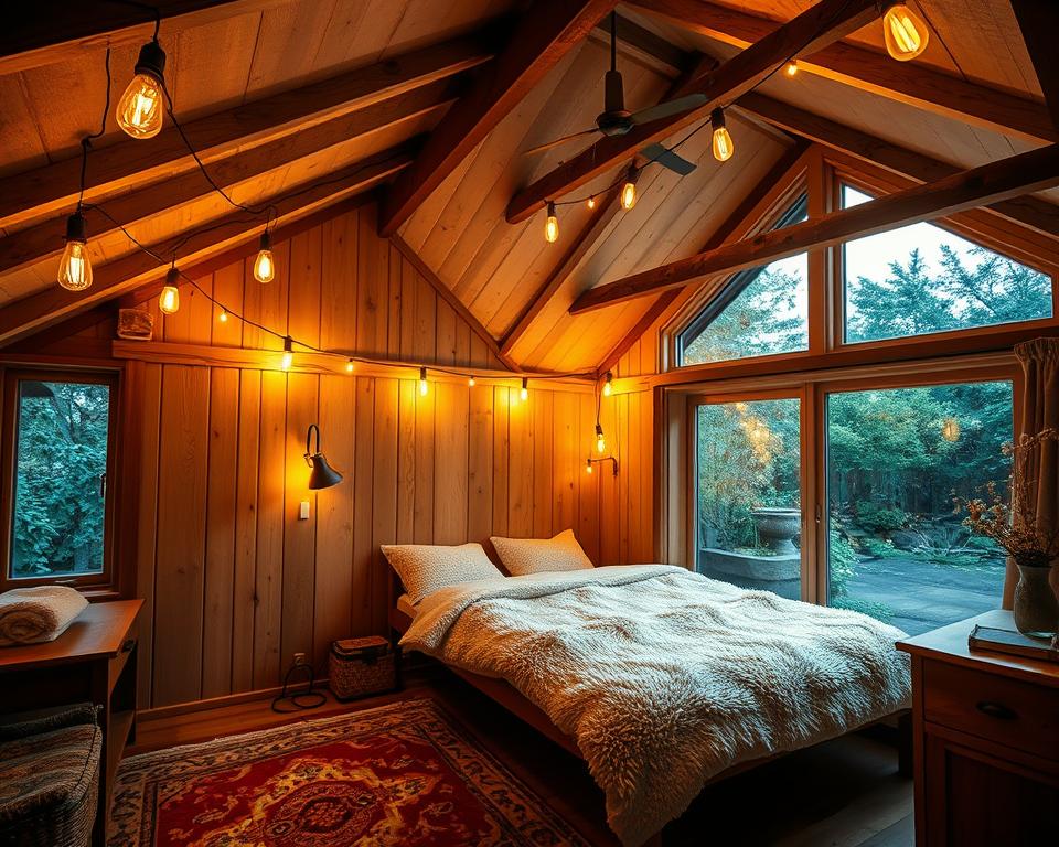 Beleuchtungskonzepte Gartenhaus Schlafboden