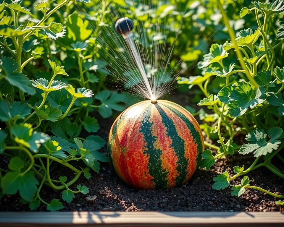 Bewässerung Wassermelone im Hochbeet