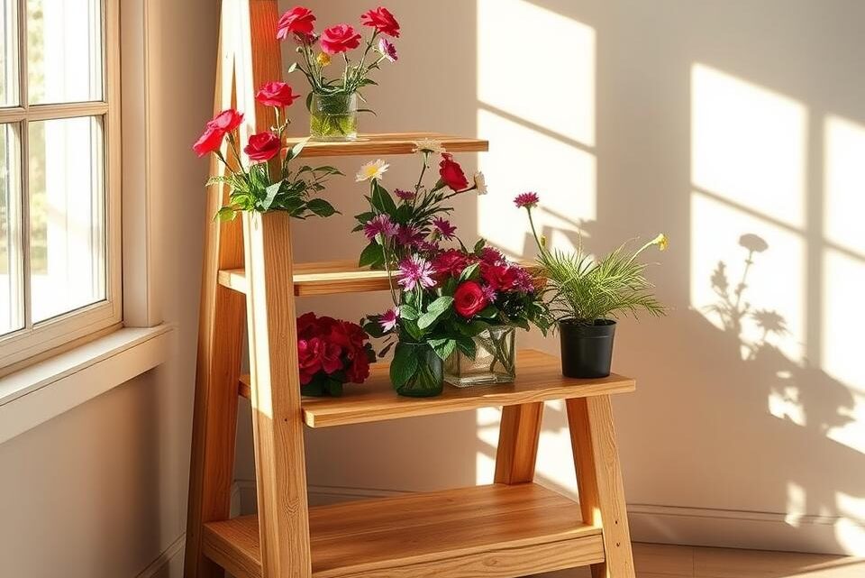 Blumentreppe aus Holz bauen – DIY Anleitung