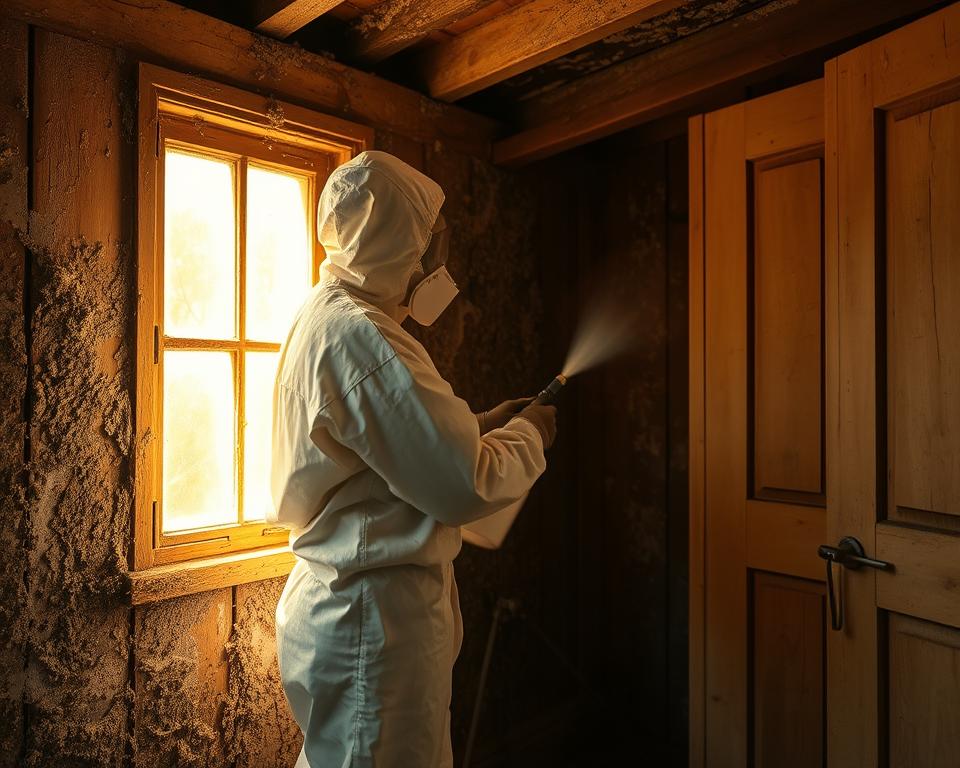 Chemische Schimmelentfernung im Gartenhaus