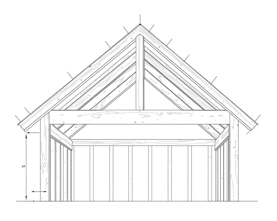 Dachkonstruktion Gerätehaus