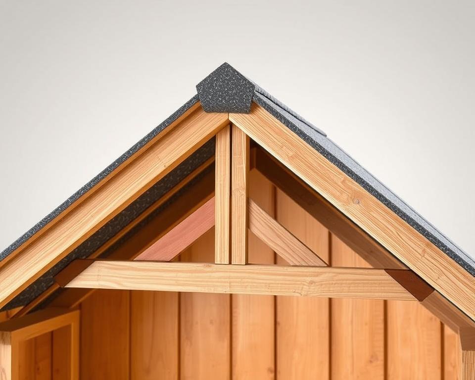 Dachneigung Gartenhaus Dachpappe