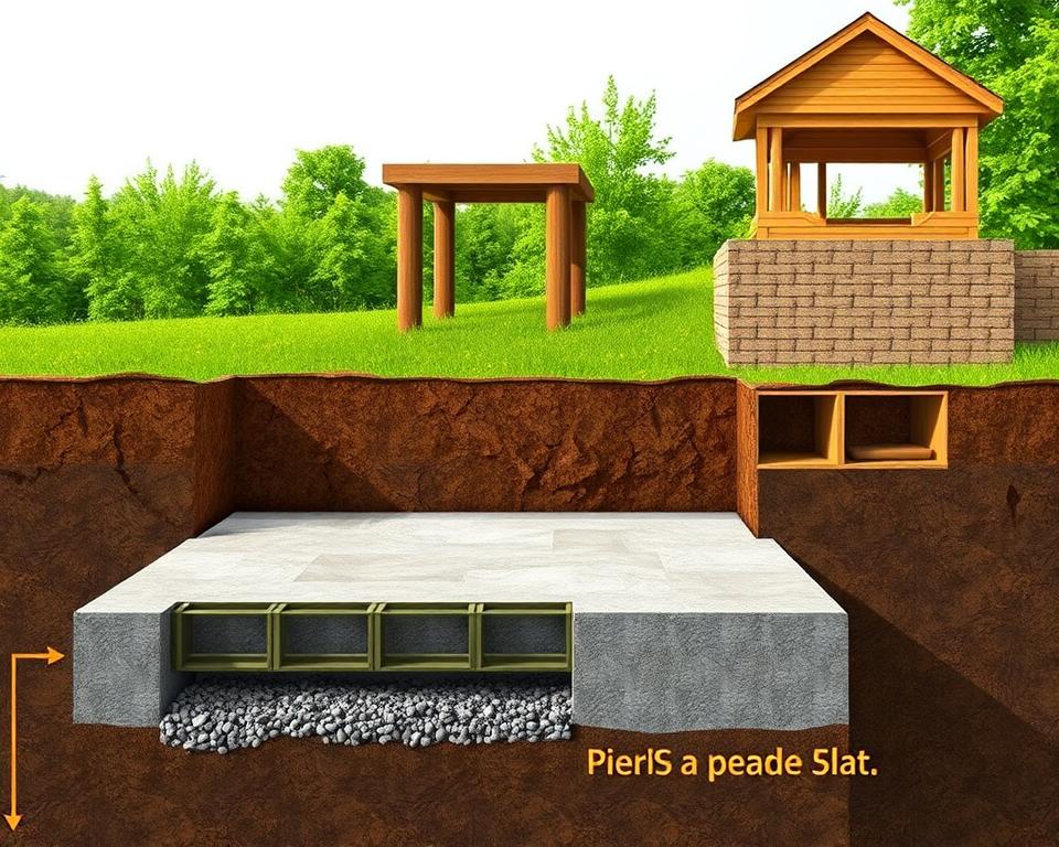 Fundamentarten für Gartenhaus