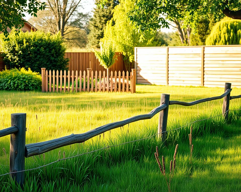Holzzäune in verschiedenen Designs