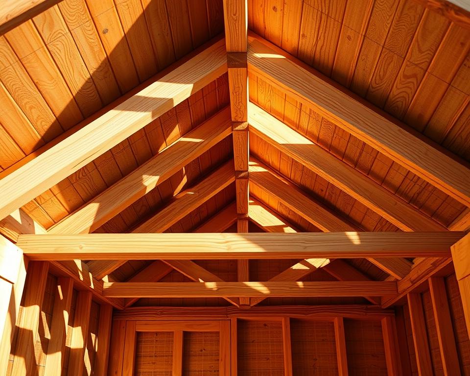 Kaninchenstall Dachkonstruktion