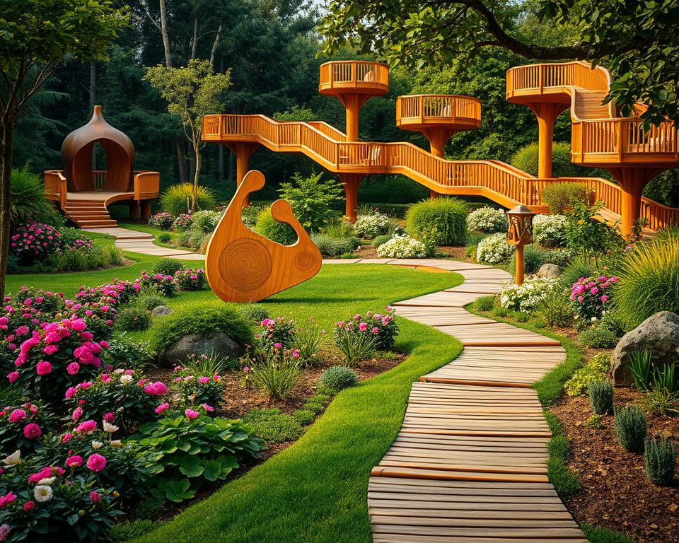 Kreative Holzwege im Garten