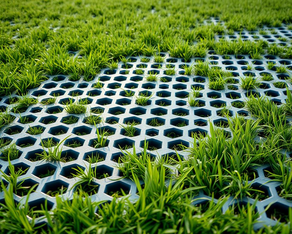 Kunststoff-Rasengitter Installation