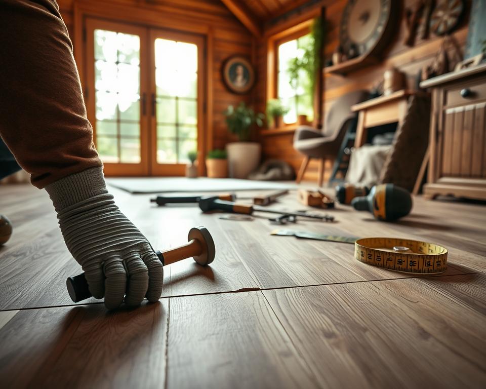 Laminat verlegen Anleitung Gartenhaus