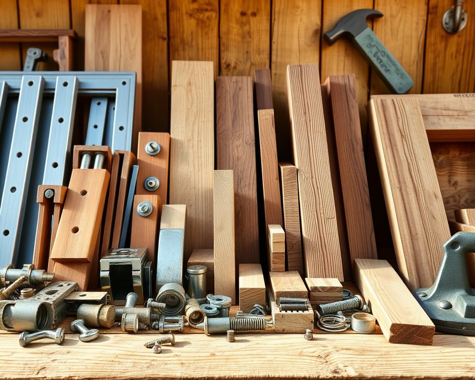 Materialien für Gartenhaus Schiebetür