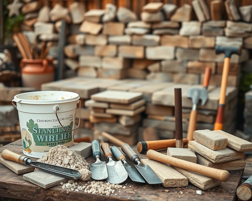 Materialien für Steingrill Vorbereitung