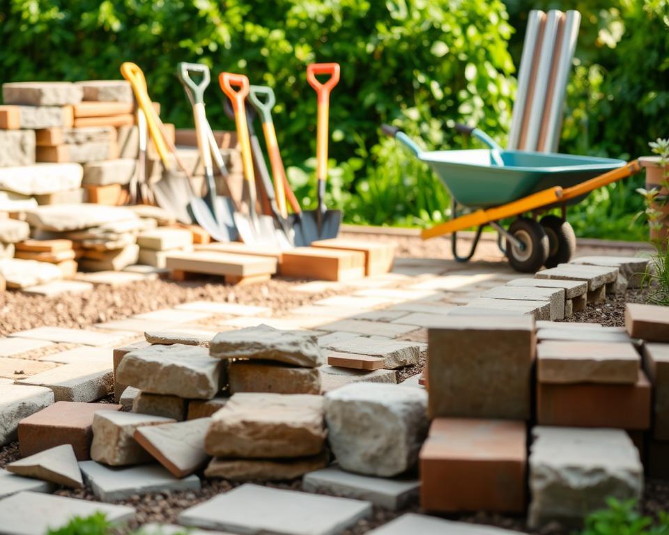 Materialien für Steinhochbeet