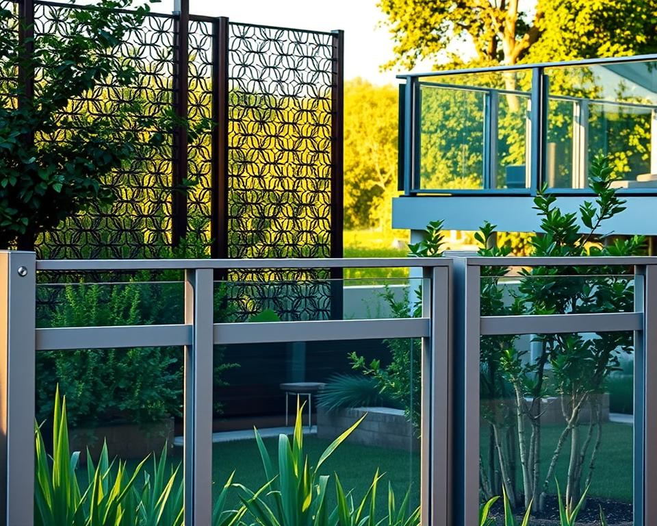 Moderne Metallzäune und Glaszäune im Gartendesign