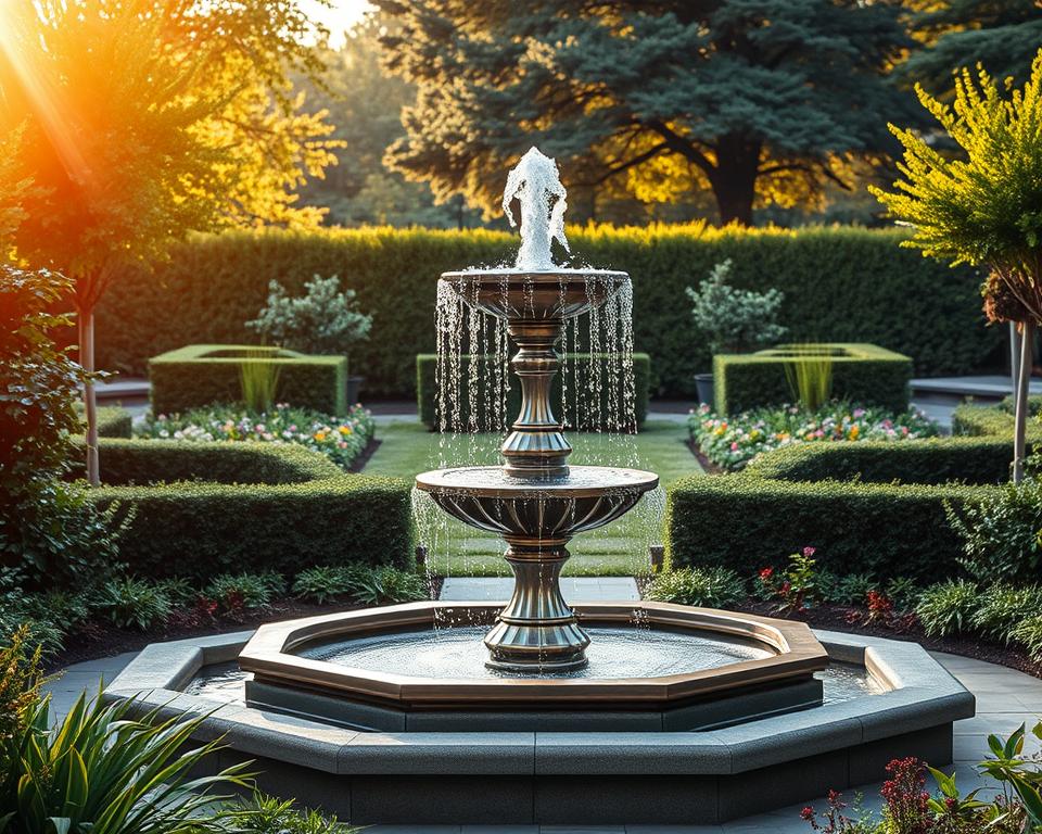 Moderne Springbrunnen im Garten