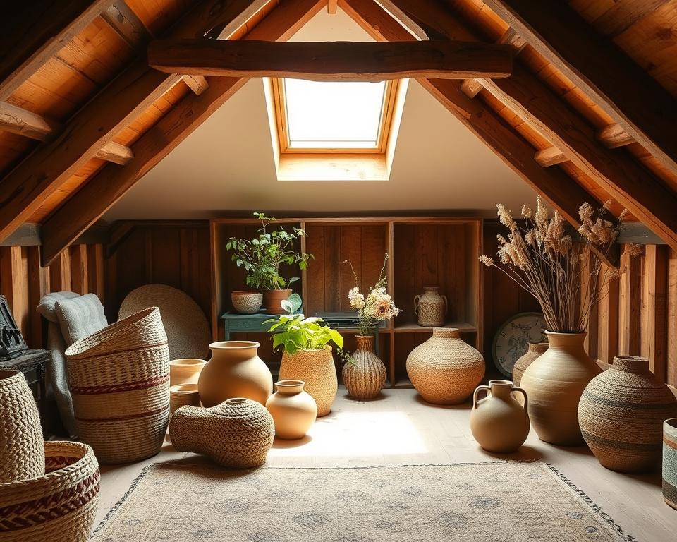 Nachhaltige Deko im Gartenhaus Schlafboden